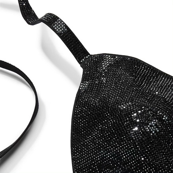 Victoria’s Secret Extra Small Black Very Sexy Shine Triangle Bralette - Picture 2 of 5